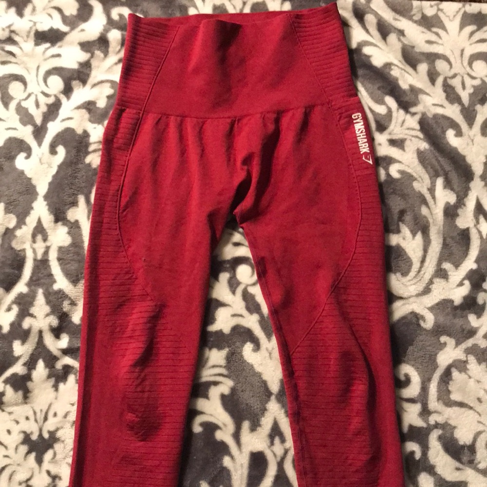 Red high waisted leggings